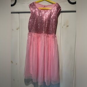 Girls xxl size 18 PINK shimmer/tule dress